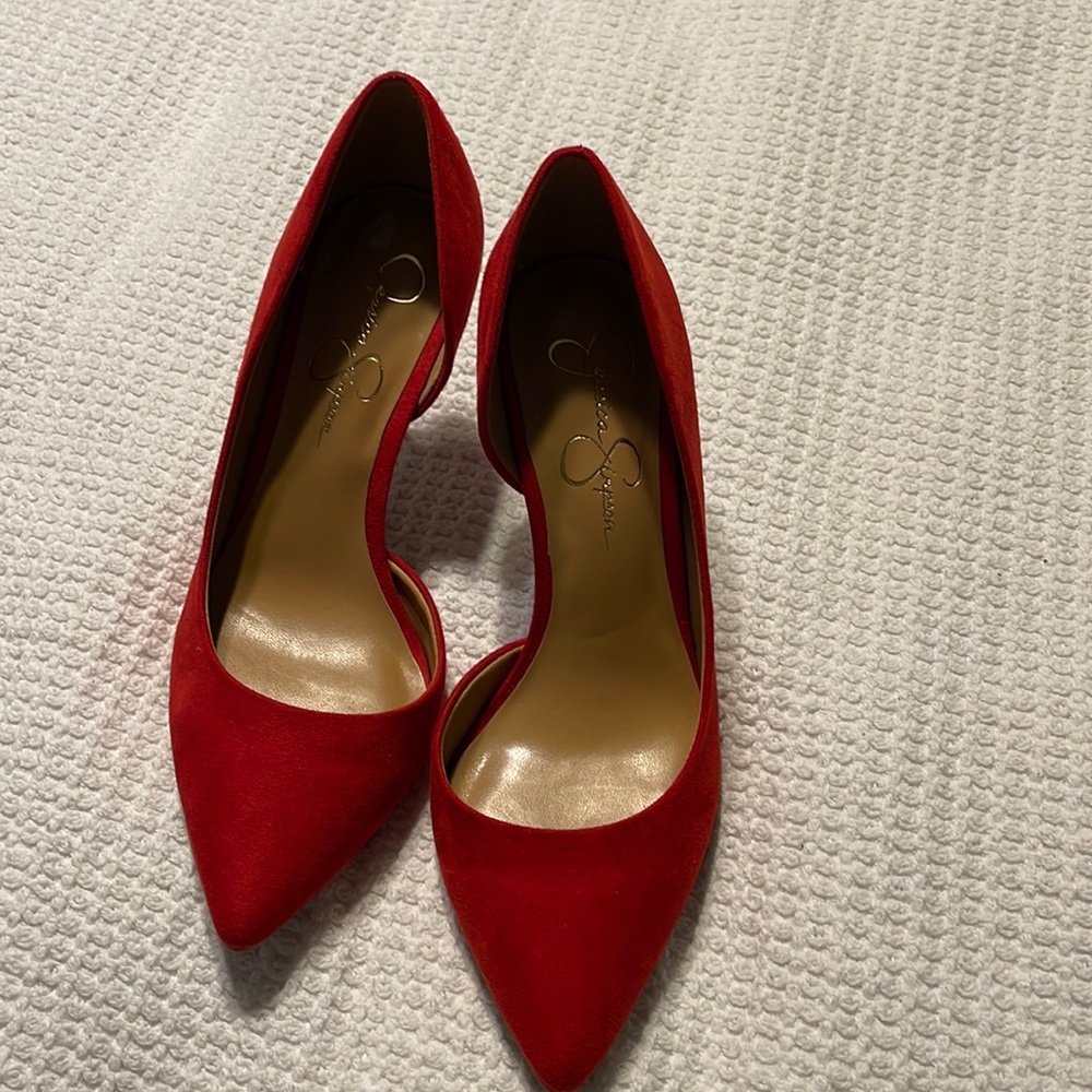 Jessica Simpson red pumps
